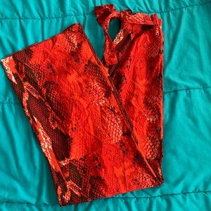 Snake Print High Waisted Wide Leg pants